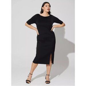 Torrid Midi Studio Cupro Bodycon Dress Deep Black Size 3 3x 22-24